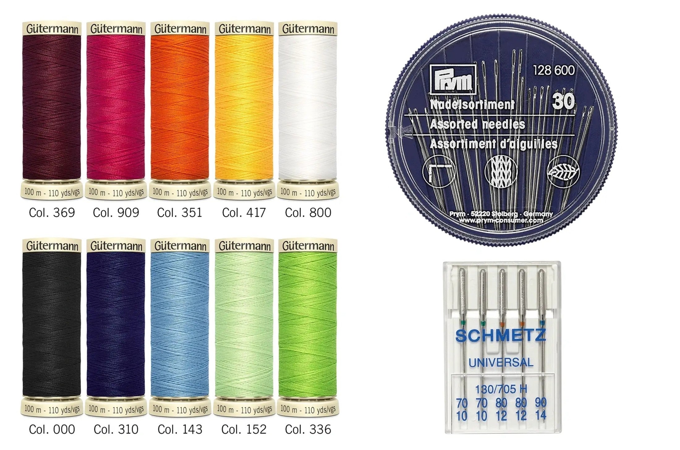 734562|Nähfaden-Set 100/10 - Nähnadeln, mehrfarbig